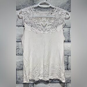 Arianne Lace Reversible Cami White Lace Top XL Y2K